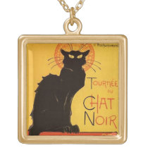 Tournée du Chat Noir, Steinlen Black Cat Vintage Custom Jewelry