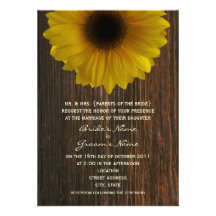 Tournesol jaune et mariage de automne de Barnwood Invitations