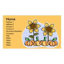 Tournesols et citrouilles cartes de visite personnelles