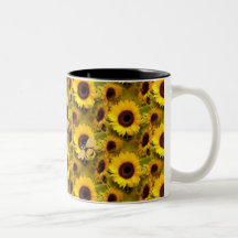 tournesols et tasse d'abeilles