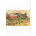 Tous à bord ! Le train de Pâques ! Carte Postale