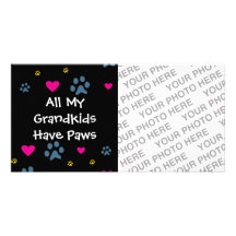 Tous mes Grandkids-Petits-enfants ont des pattes Cartes De Vœux Avec Photo