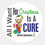Tous que je veux pour l'autisme de Noël Autocollant
