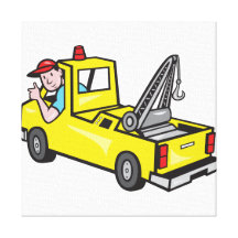 Tow Wrecker Truck Driver Thumbs Up Gallery Wrapped Canvas