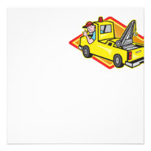 Tow Wrecker Truck Driver Thumbs Up Custom Announcement