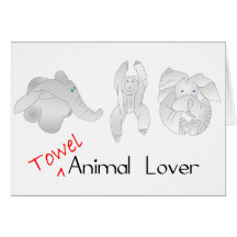 Towel Animal Lover Greeting Cards