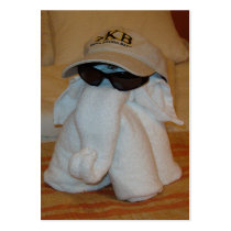 Towel Elephant with Sunglasses Business Card
