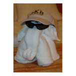 Towel Elephant with Sunglasses business cards