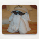 Towel Elephant with Sunglasses mousepads