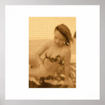 "Towel Girl" sandy beach girl art print