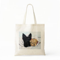 Toweling Off! Scottie and Yorkie Buddies Bags