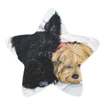 Toweling Off! Scottie and Yorkie Buddies Star Stickers