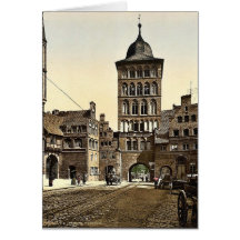 Tower arch, Lubeck, Germany rare Photochrom Cards