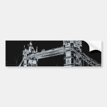 Tower Bridge art Bumper Sticker