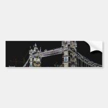 Tower Bridge art Bumper Stickers