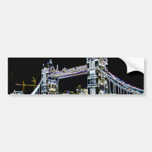 Tower Bridge art Bumper Stickers