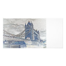 Tower Bridge art Customized Photo Card