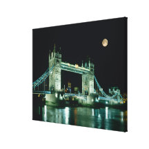 Tower Bridge at Night, London, England Canvas Prints