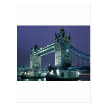 Tower Bridge at night, London, England Post Cards