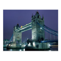 Tower Bridge at night, London, England Postcard
