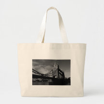 tower bridge black and white Image Tote Bag