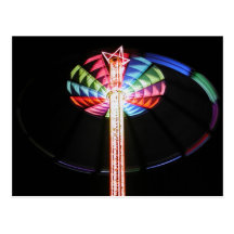 Tower-chairoplane by night post card
