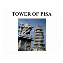 tower of pisa italy postcard