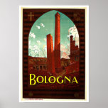 Towers of Bologna Italy Vintage Posters