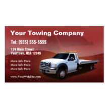 Towing Company white truck design Business Card Templates