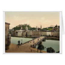 Town bridge, Salzburg, Austro-Hungary rare Photoch Card