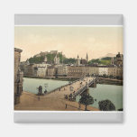 Town bridge, Salzburg, Austro-Hungary rare Photoch Refrigerator Magnet