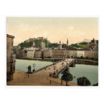 Town bridge, Salzburg, Austro-Hungary rare Photoch Post Card