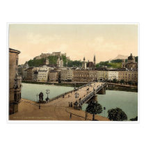 Town bridge, Salzburg, Austro-Hungary rare Photoch postcards