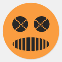 Toxic gas mask Jack o lantern orange Halloween tag stickers
