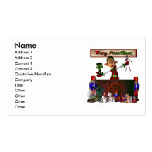Toy Auction Elf Design Christmas Holiday Business Card Template