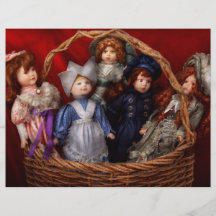 Toy - Dolls - A basket of Victorian dolls Personalized Flyer