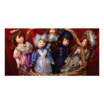 Toy - Dolls - A basket of Victorian dolls Custom Photo Card