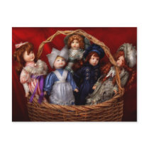 Toy - Dolls - A basket of Victorian dolls Postcards