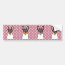 Toy Fox Terrier Cartoon Bumper Sticker