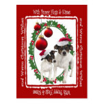 Toy Fox Terrier Hugs & Kisses Christmas Postcard