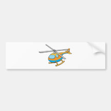Toy Helicopter Illustration Bumper Sticker