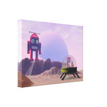 Toy Moon Walker Scene Stretched Canvas Print