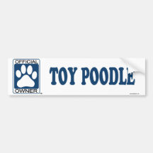 TOY POODLE_Blue Bumper Stickers