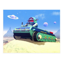 Toy Space Tank Postcard