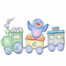 Toy Train Bluebird Photo Cutout