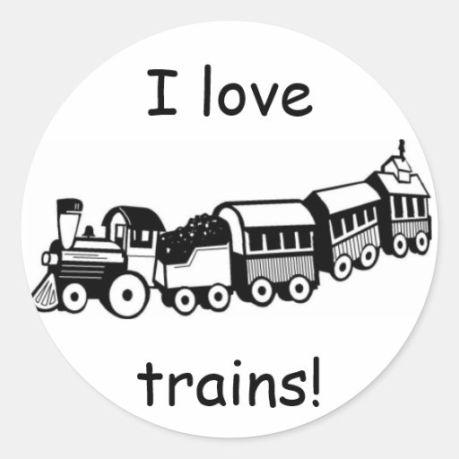 Toy Trains Round Stickers