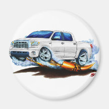 Toyota Tundra Crewmax White Truck Magnet