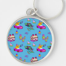 Toys – Pink Dollhouses & Turquoise Kites Keychain