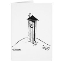 TP Rolls Away From an Outhouse Card