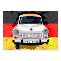 Trabant Car and German Flag, Berlin Wall Business Card Template